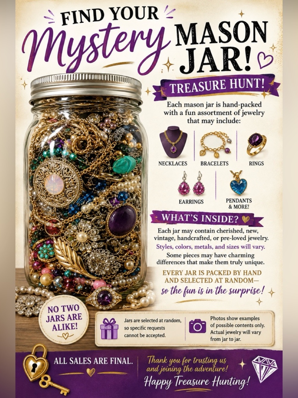 💎 MYSTERY JEWELRY MASON JAR 💎
✨ TREASURE HUNT! ✨